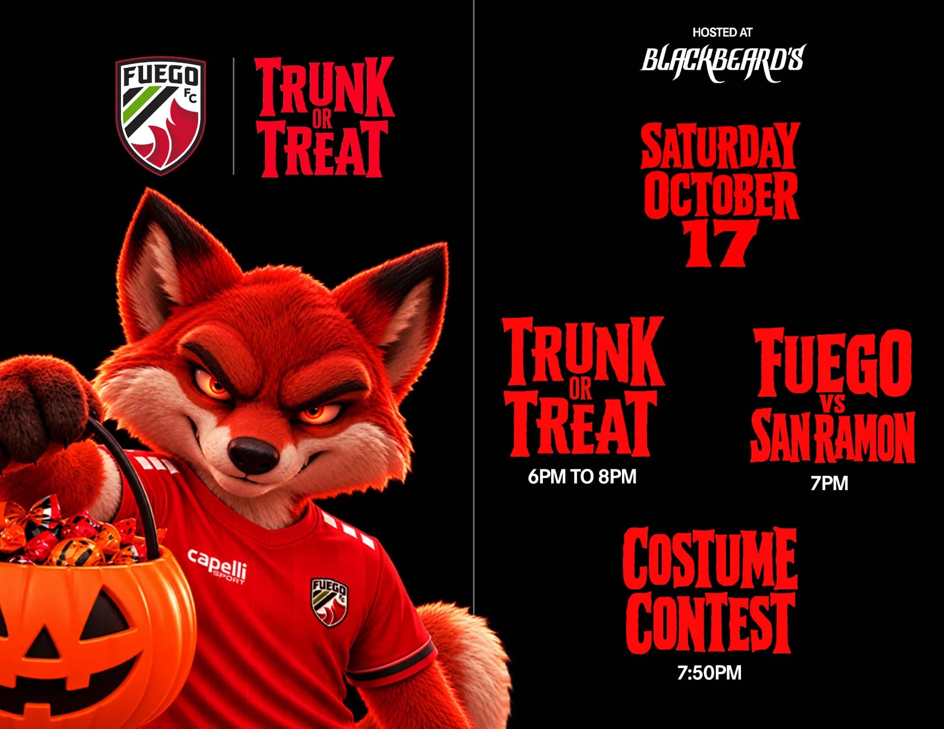 Fuego FC Closes Out the Year with Halloween Matchday! - Hero image